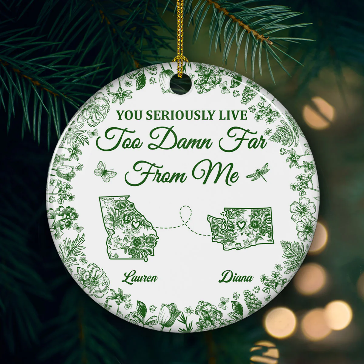 Feels Empty Without You Here - Personalized Custom Ceramic Ornament - Image 3