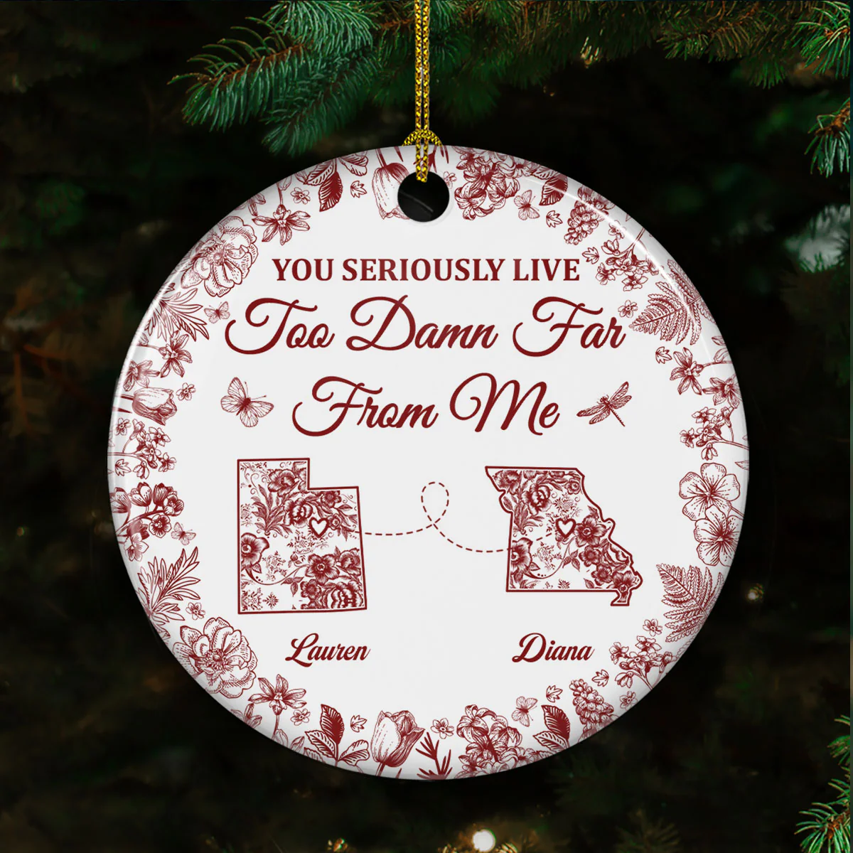 Feels Empty Without You Here - Personalized Custom Ceramic Ornament - Image 4