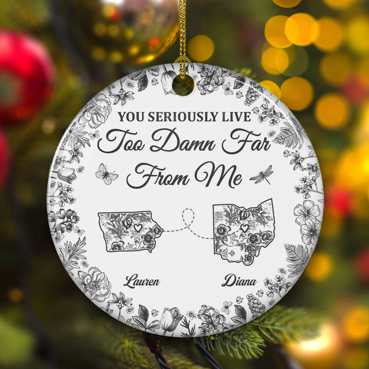 Feels Empty Without You Here - Personalized Custom Ceramic Ornament - Image 5