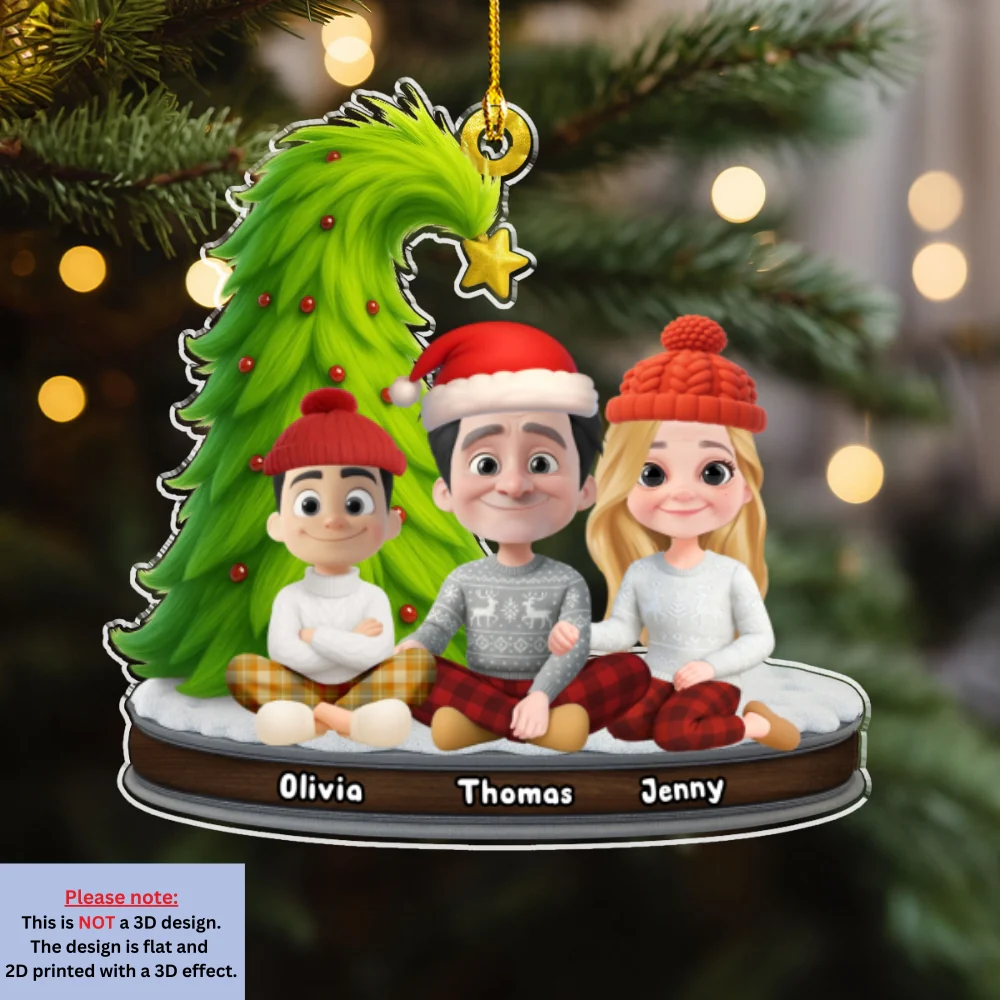 Festive Family - Personalized Custom Acrylic Ornament - Image 7