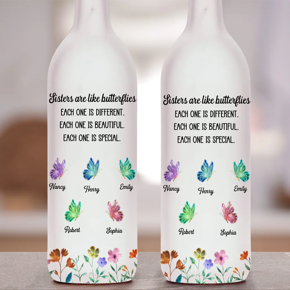 Festive Sister Love - Personalized Custom Bottle Lamp - Image 5