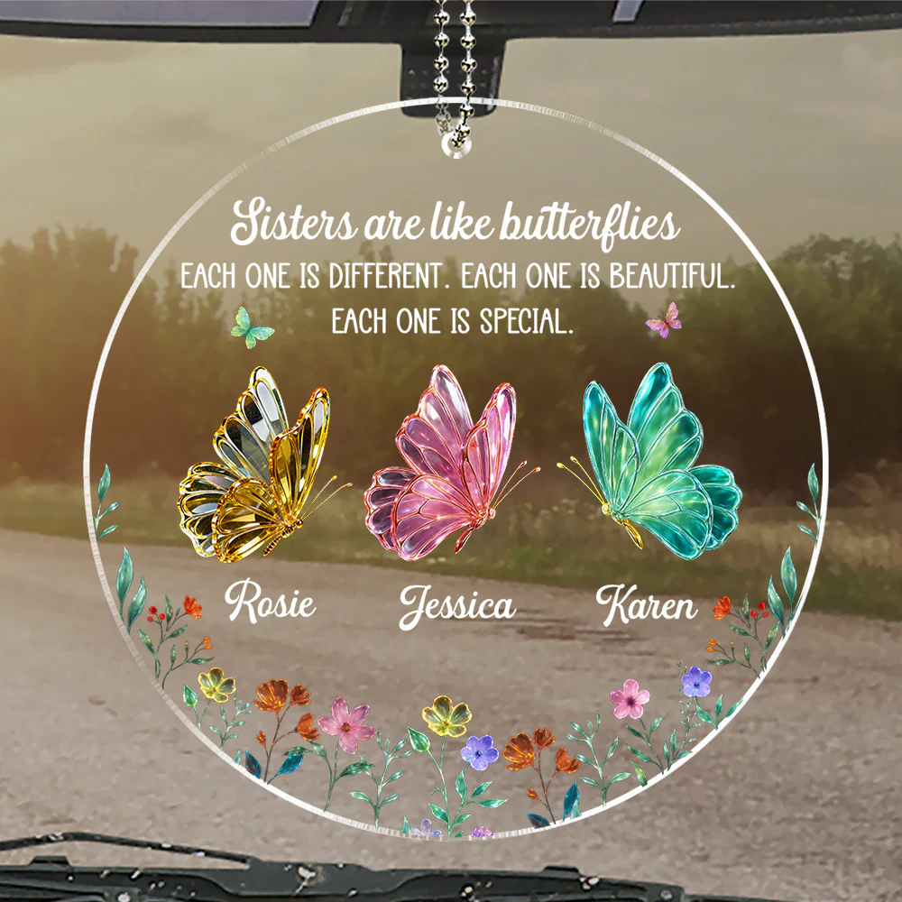 Festive Sister Love - Personalized Custom Car Ornament - Image 4