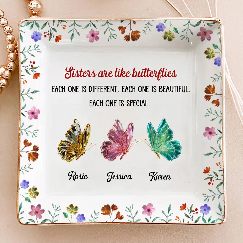 Festive Sister Love - Personalized Custom Jewelry Dish