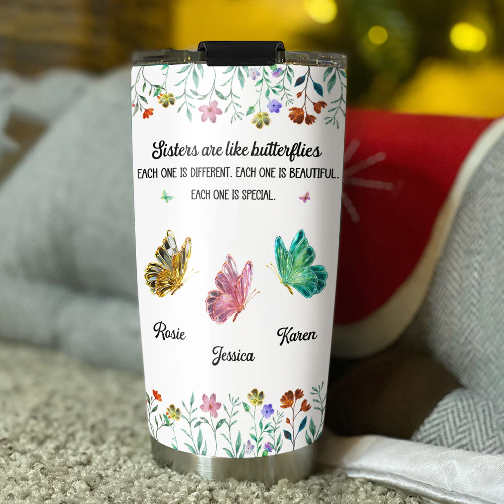 Festive Sister Love - Personalized Custom Tumbler - Image 3