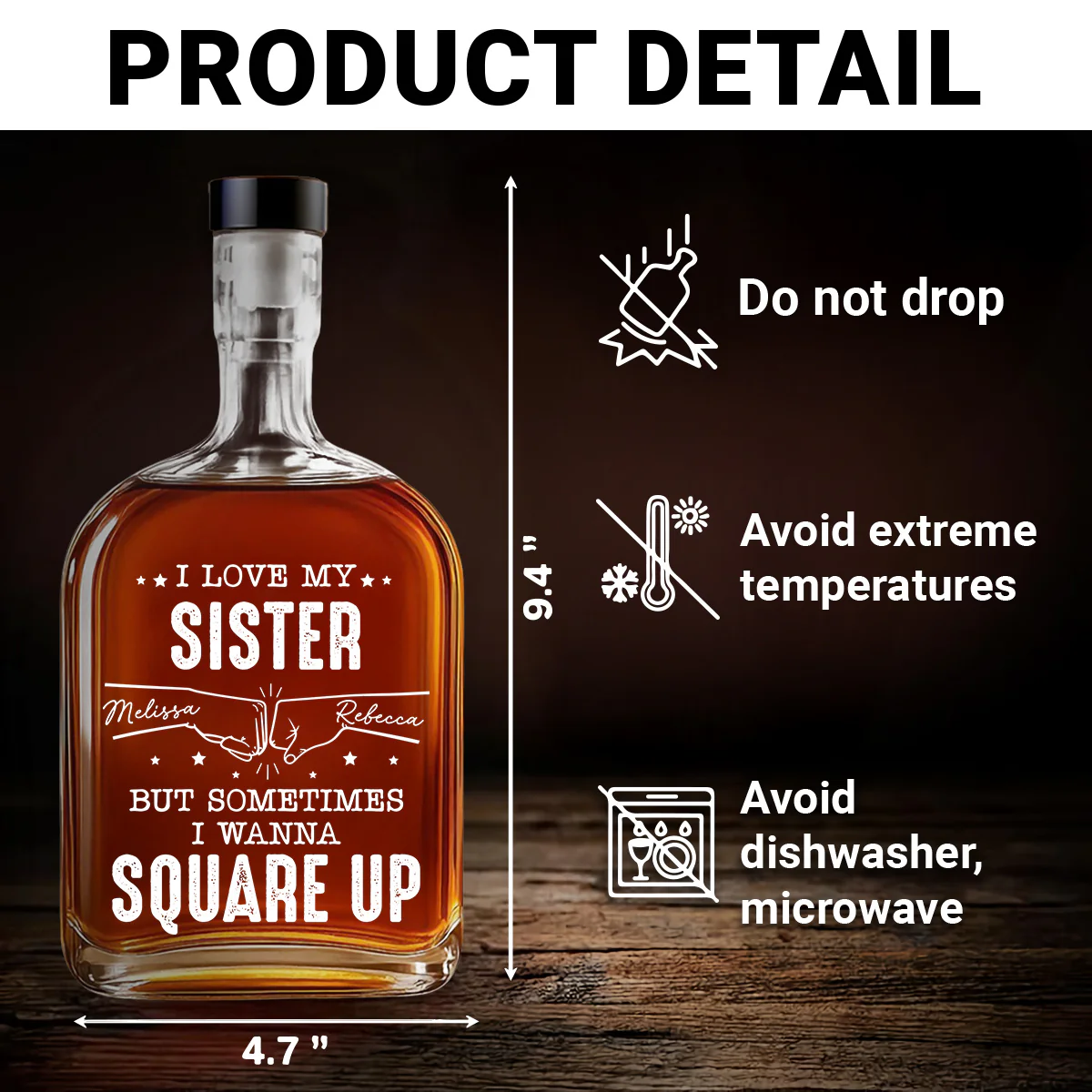 Fighting Yet Loving Each Other - Personalized Custom Spirits Decanter - Image 5