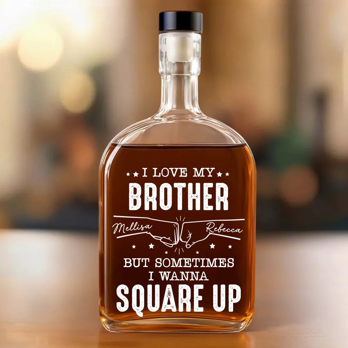 Fighting Yet Loving Each Other - Personalized Custom Spirits Decanter - Image 6