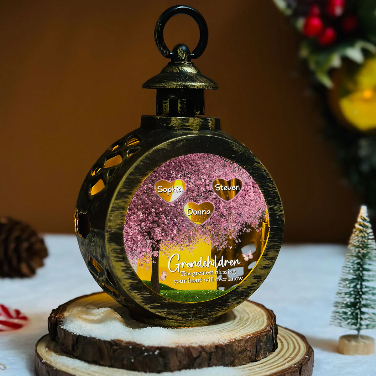 Fill A Place In Your Heart - Personalized Custom Christmas Lantern - Image 5