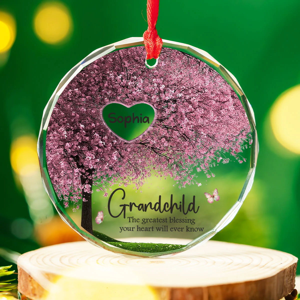 Fill A Place In Your Heart - Personalized Custom Glass Ornament - Image 2