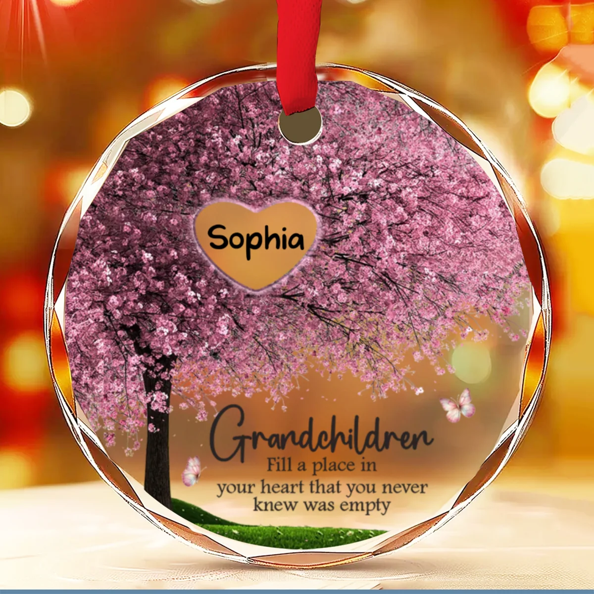 Fill A Place In Your Heart - Personalized Custom Glass Ornament - Image 6
