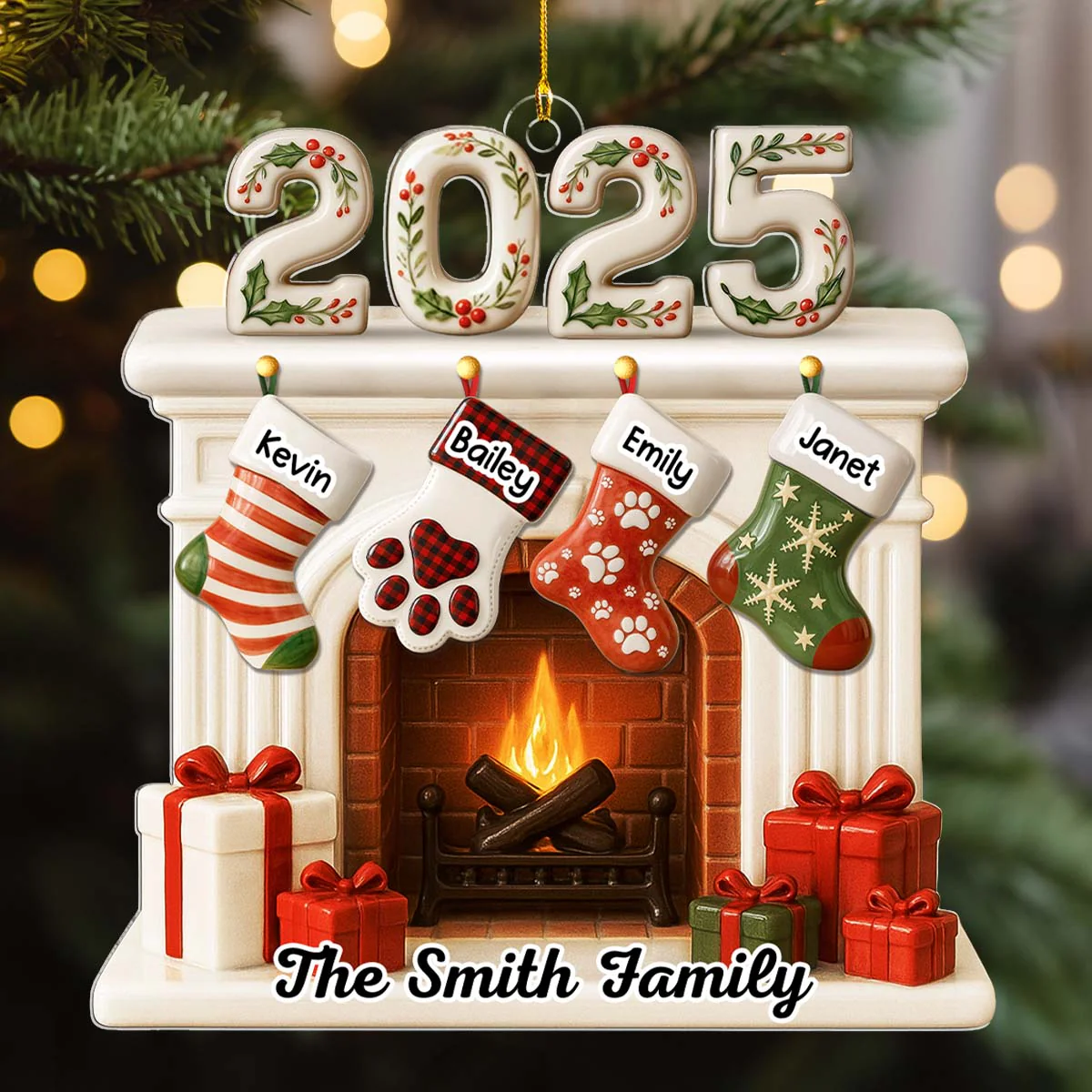 Fireside Memories - Personalized Custom Acrylic Ornament - Image 2