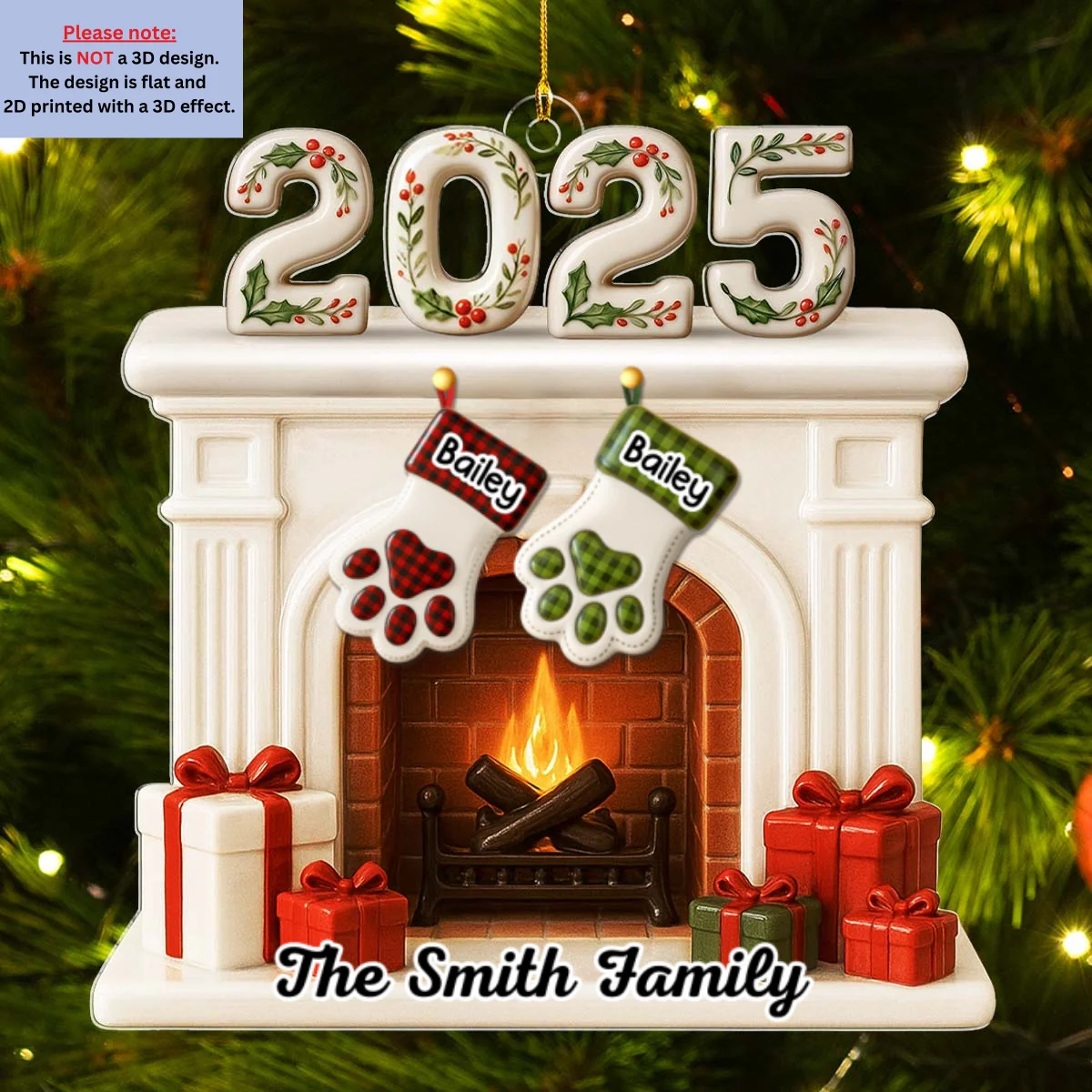 Fireside Memories - Personalized Custom Acrylic Ornament - Image 6