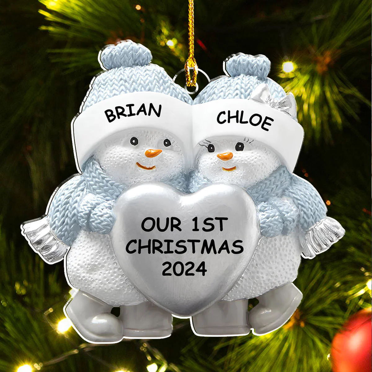 First And Forever - Personalized Custom Acrylic Ornament - Image 3