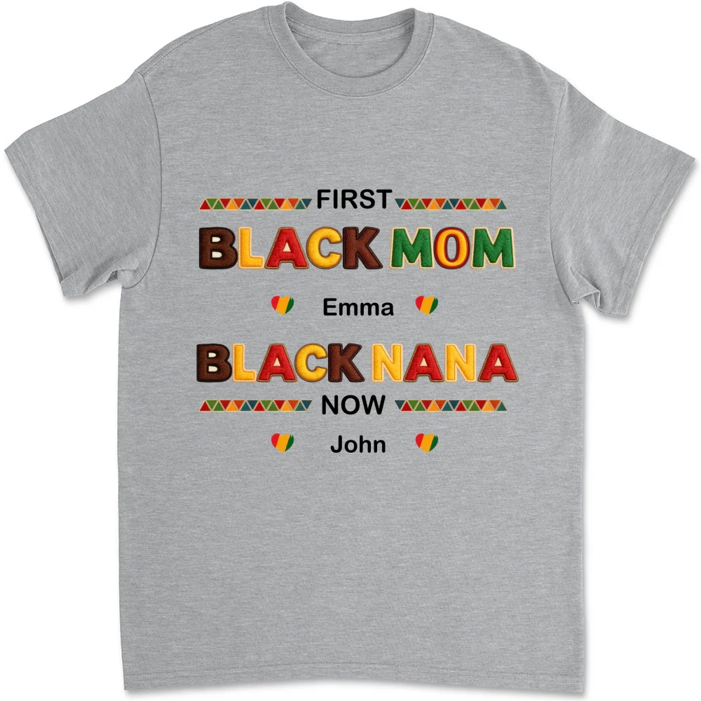 First Black Mom Now Black Grandma - Personalized Custom Shirt - Image 9