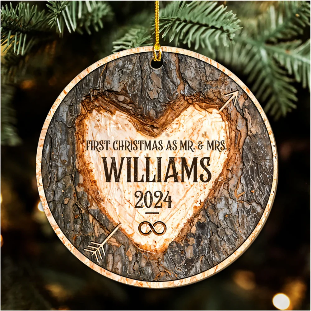First Christmas Of Us - Personalized Custom Wood Ornament - Image 5