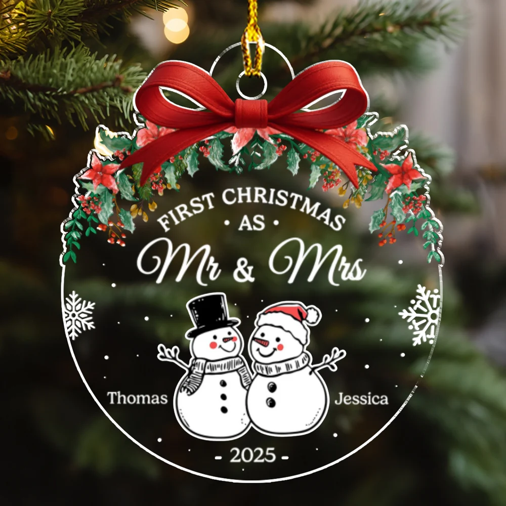 First Christmas As - Personalized Custom Acrylic Ornament - Image 6