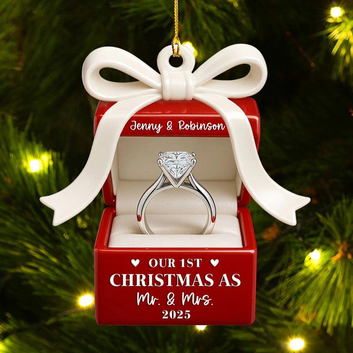 First Christmas Couple - Personalized Custom Acrylic Ornament - Image 2