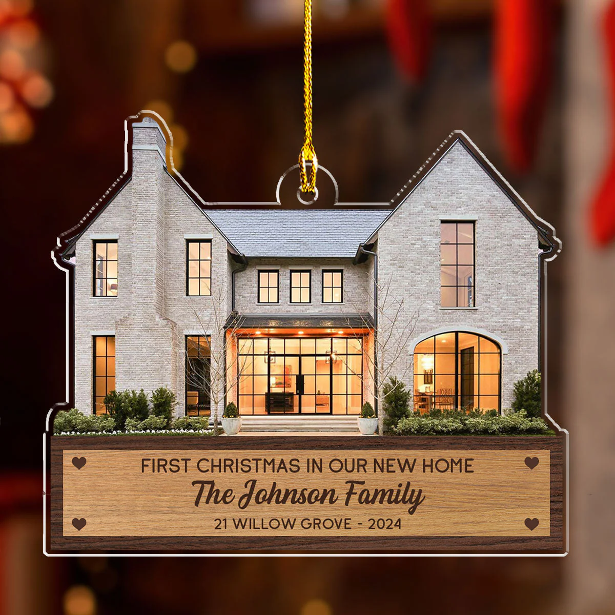 First Christmas In Our New Home Custom Photo - Personalized Custom Acrylic Ornament - Image 2