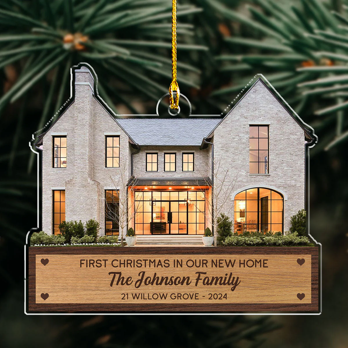 First Christmas In Our New Home Custom Photo - Personalized Custom Acrylic Ornament - Image 3