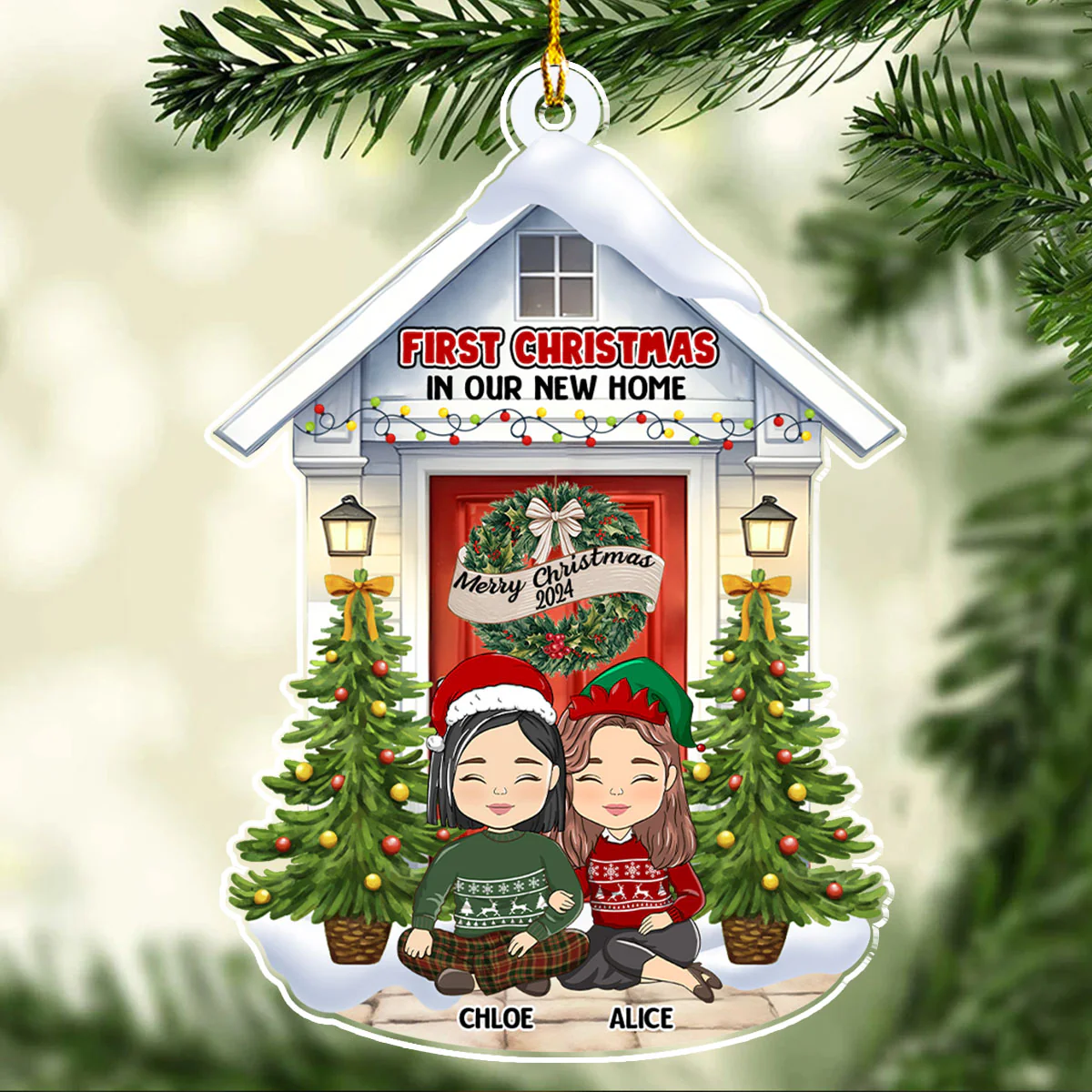 First Christmas In Our New Home - Personalized Custom Acrylic Ornament - Image 2