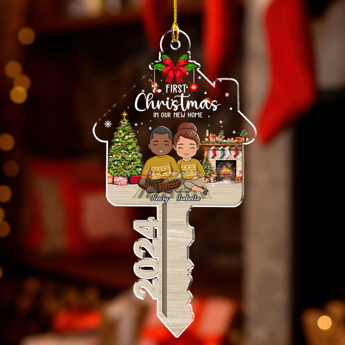First Christmas In Our New Home - Personalized Custom Acrylic Ornament - Image 3