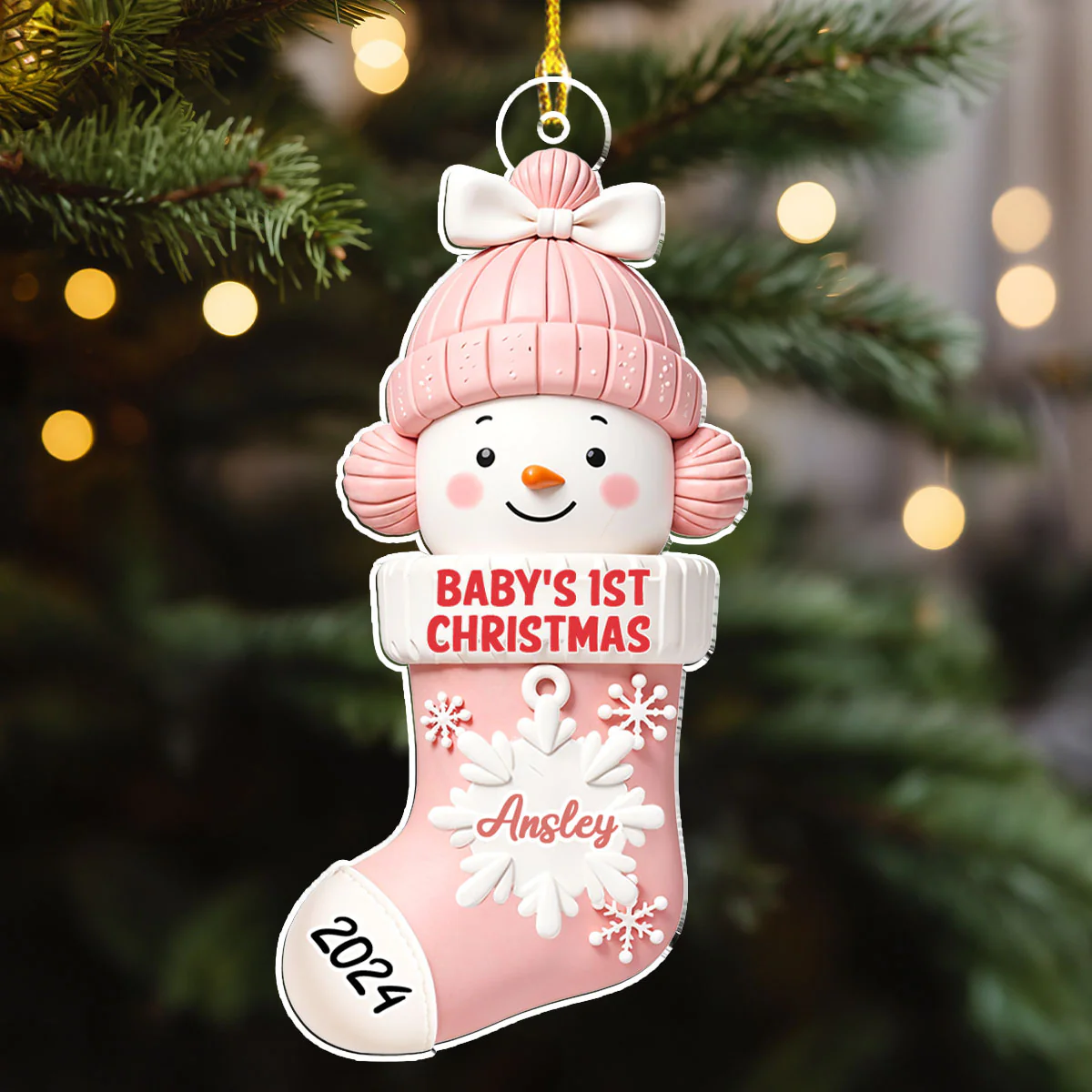 First Christmas - Personalized Custom Acrylic Ornament - Image 3