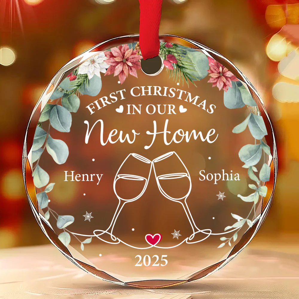 First Christmas - Personalized Custom Glass Ornament - Image 2