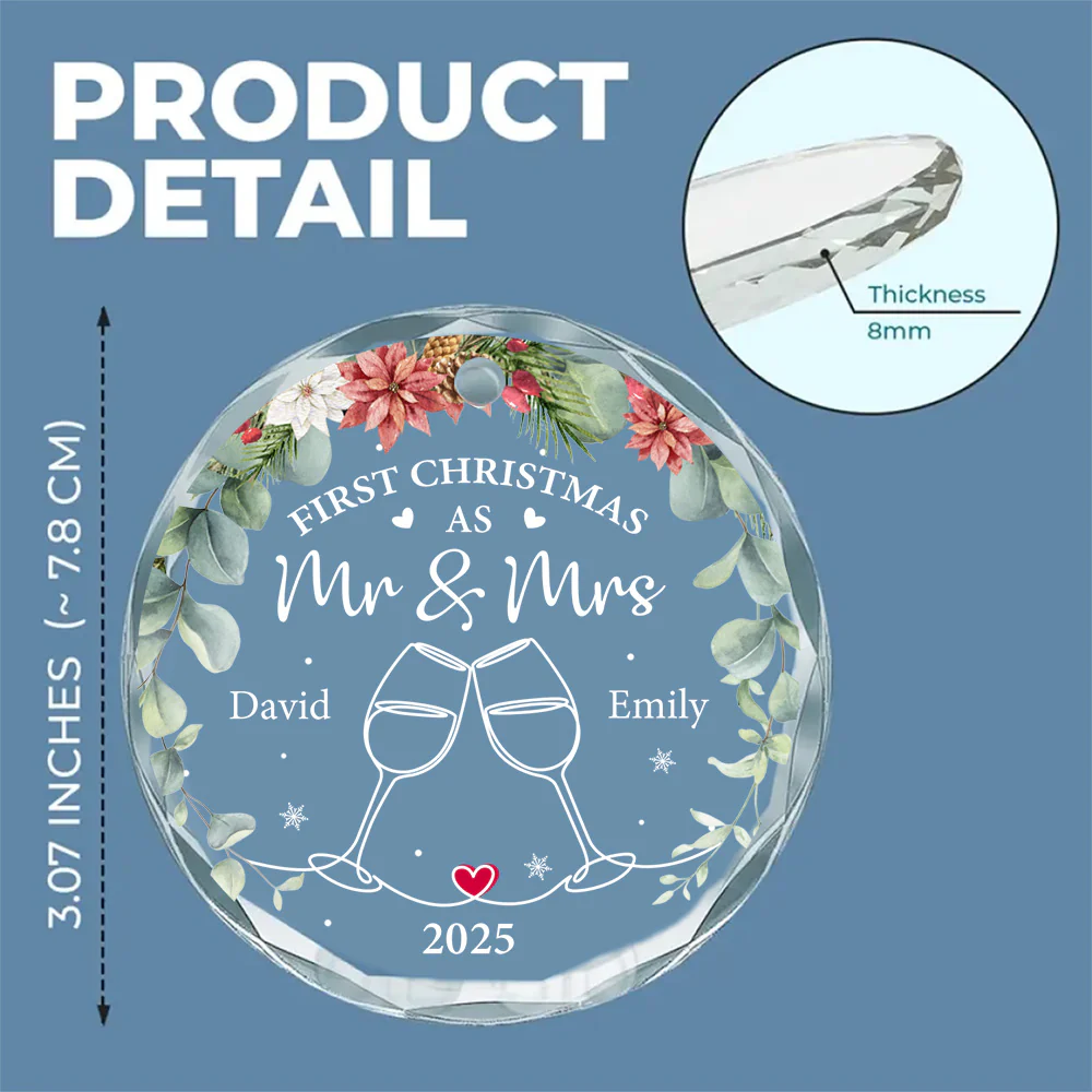 First Christmas - Personalized Custom Glass Ornament - Image 6