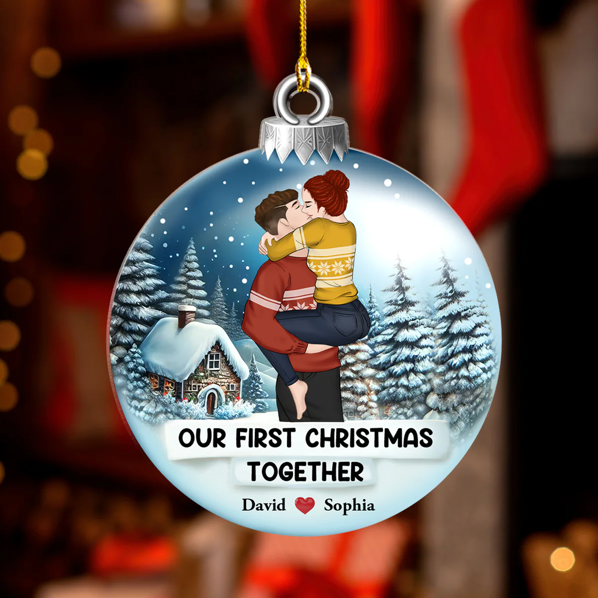 First Christmas Together - Personalized Custom Acrylic Ornament - Image 3
