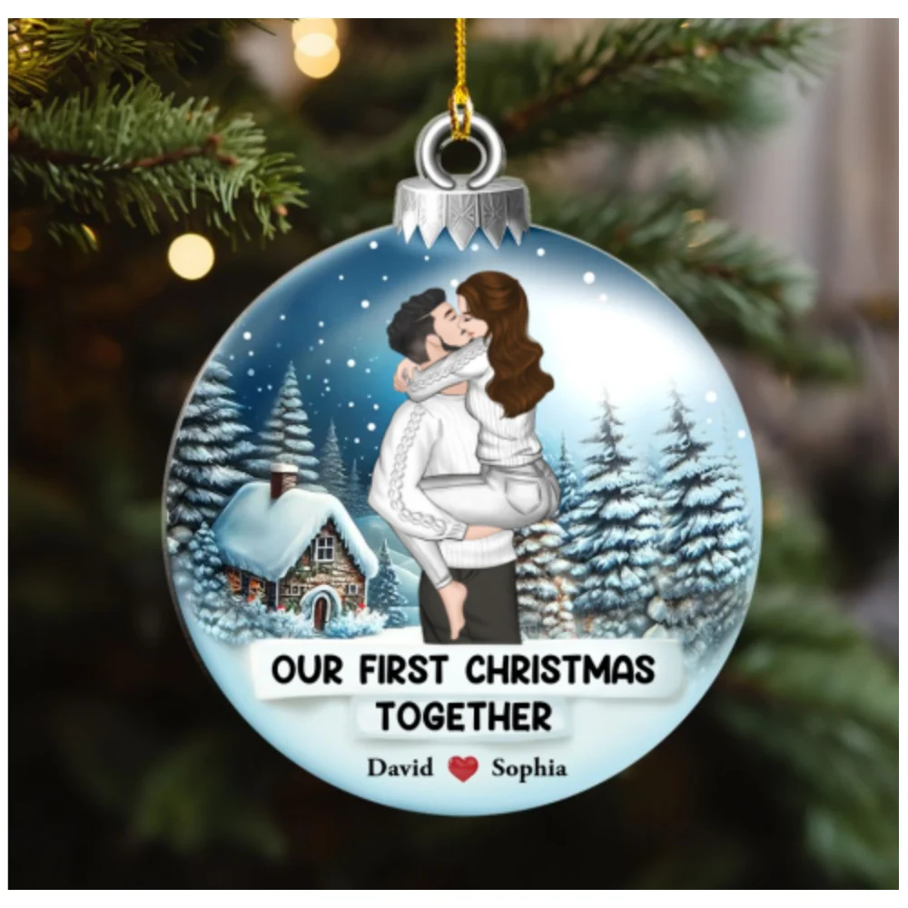 First Christmas Together - Personalized Custom Acrylic Ornament - Image 6