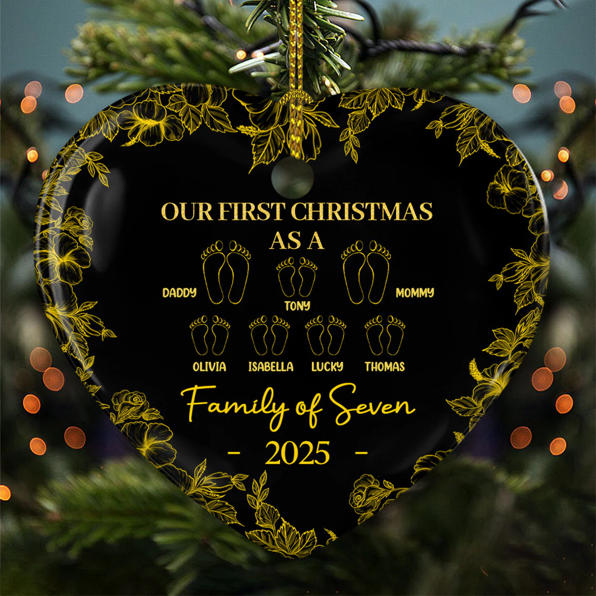 First Christmas Together - Personalized Custom Ceramic Ornament - Image 3