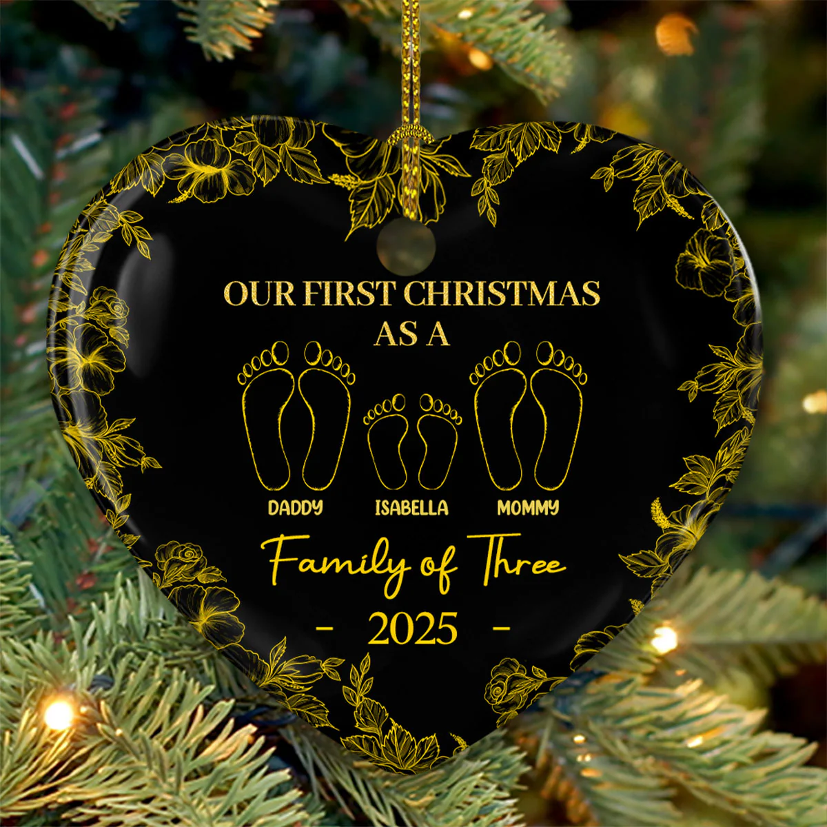 First Christmas Together - Personalized Custom Ceramic Ornament - Image 4