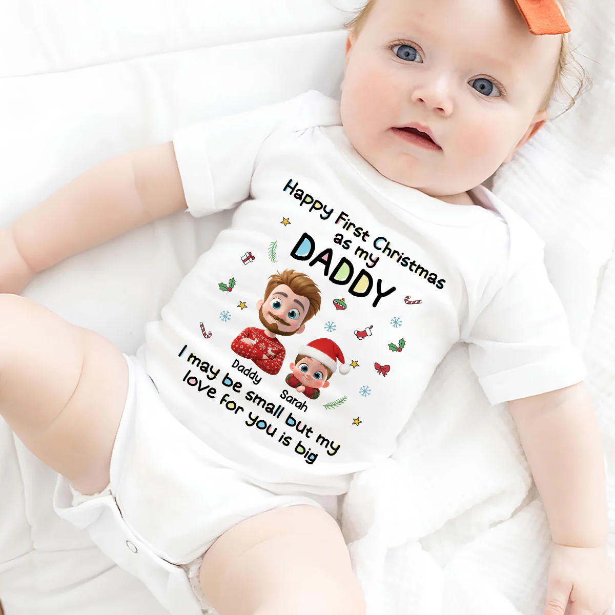 First Christmas With Baby - Personalized Custom Baby Onesie - Image 4