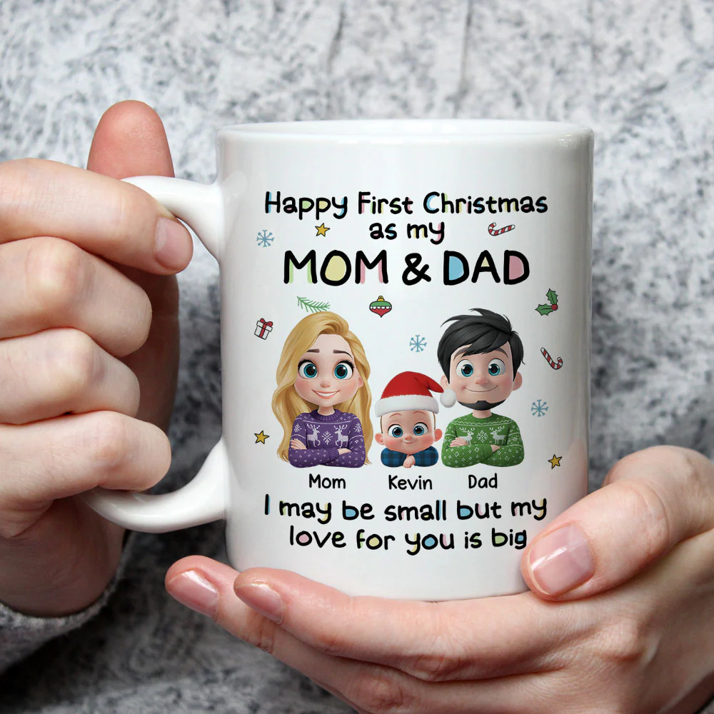 First Christmas With Mom And Dad - Personalized Custom Coffee Mug - Image 2
