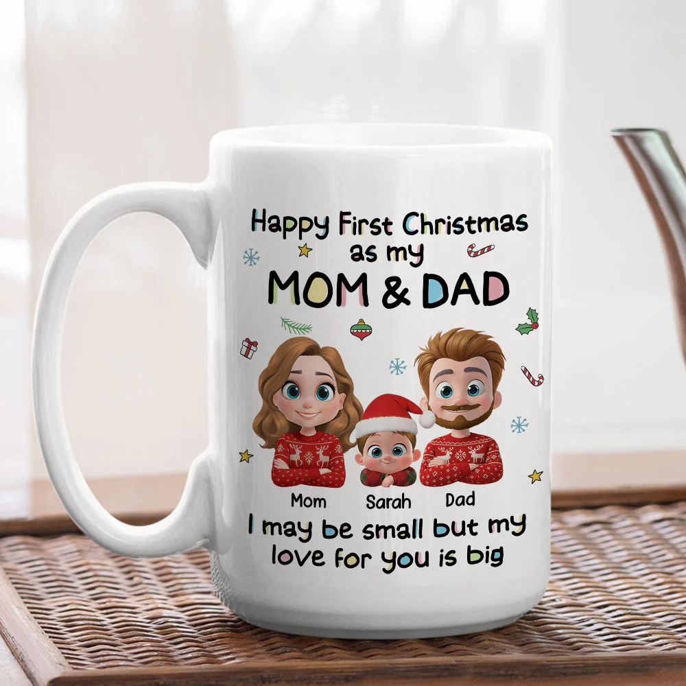 First Christmas With Mom And Dad - Personalized Custom Coffee Mug - Image 4