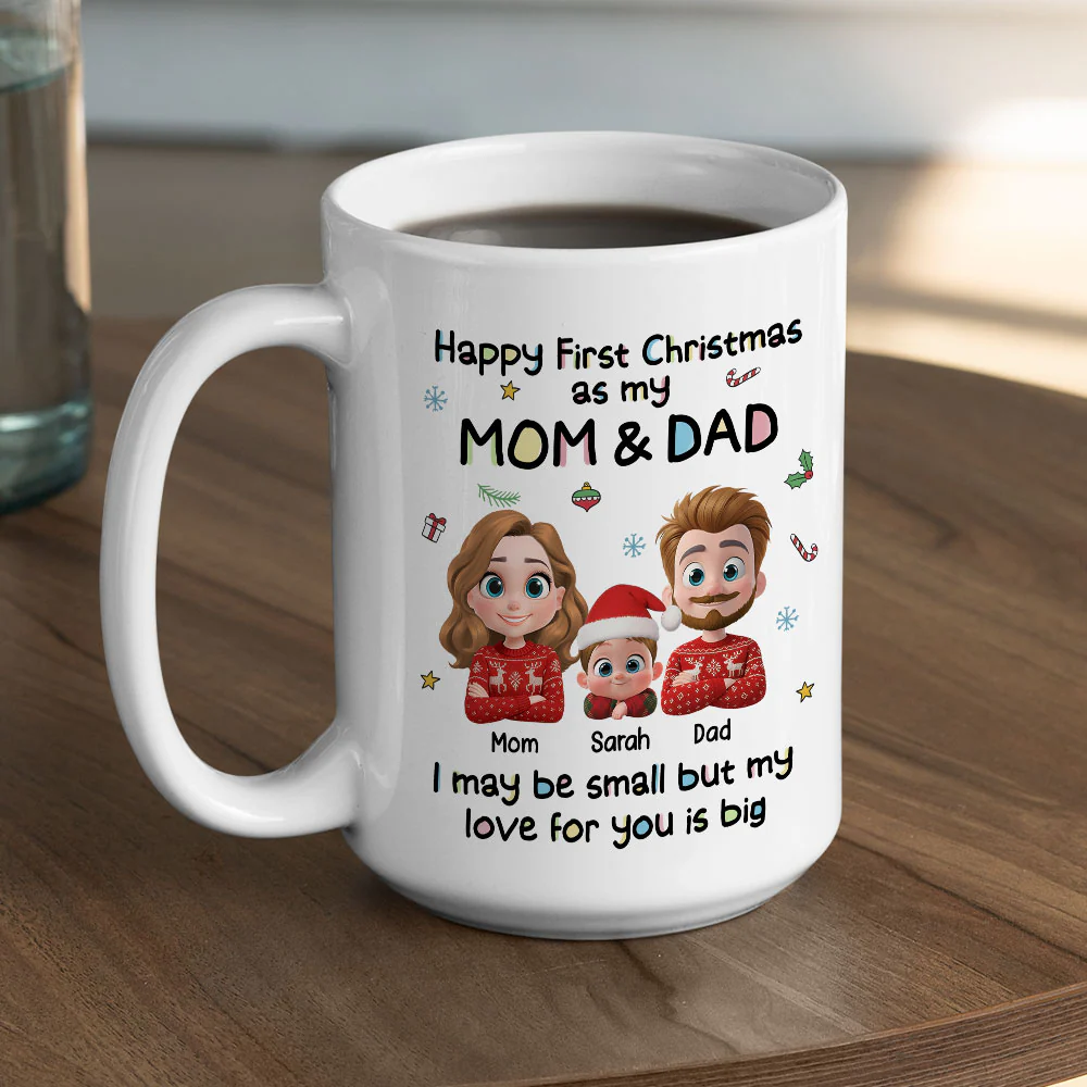 First Christmas With Mom And Dad - Personalized Custom Coffee Mug - Image 5