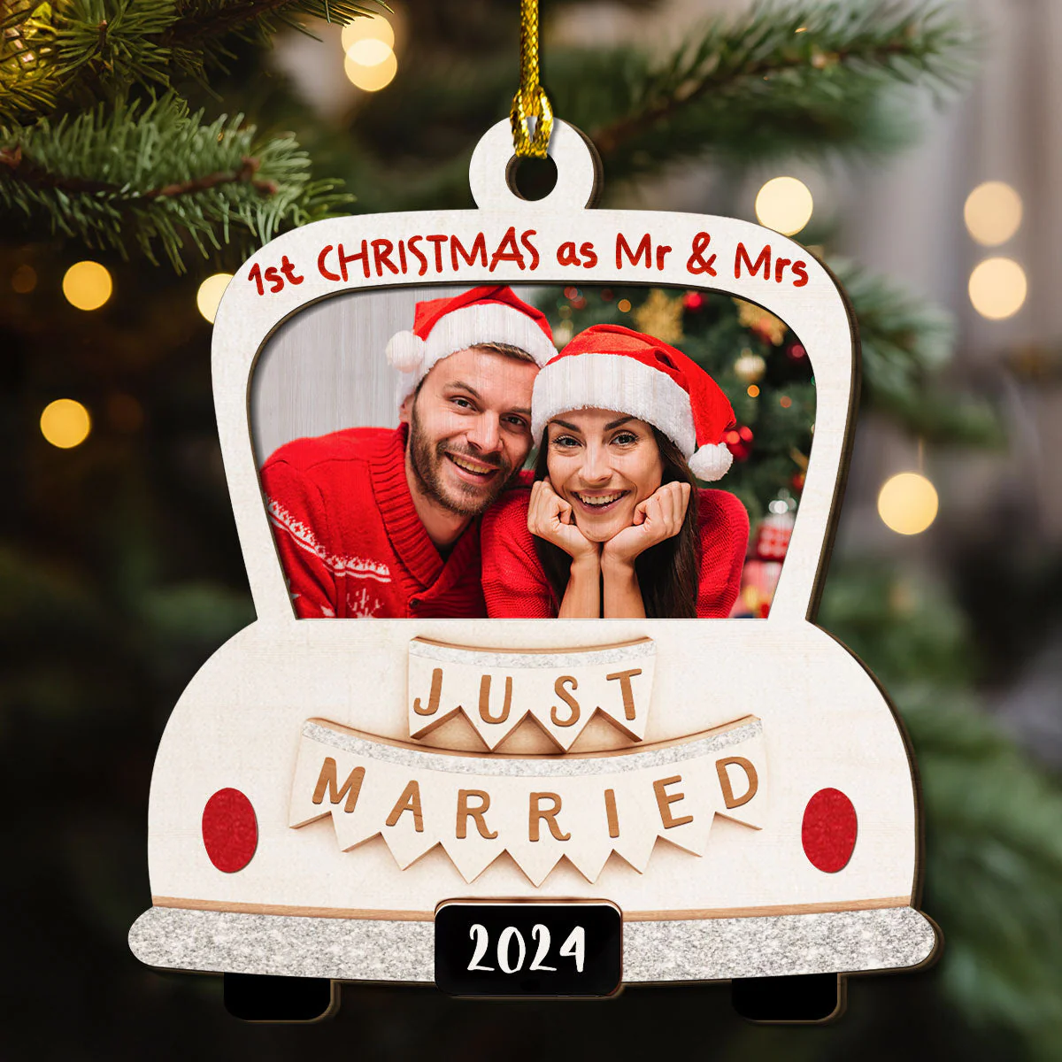 First Christmas With You - Personalized Custom 2-layered Wood Ornament - Image 4