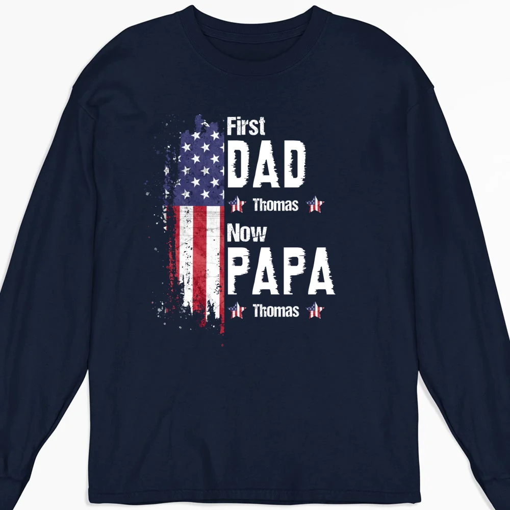 First Dad Now Best Grandpa - Personalized Custom Shirt - Image 12