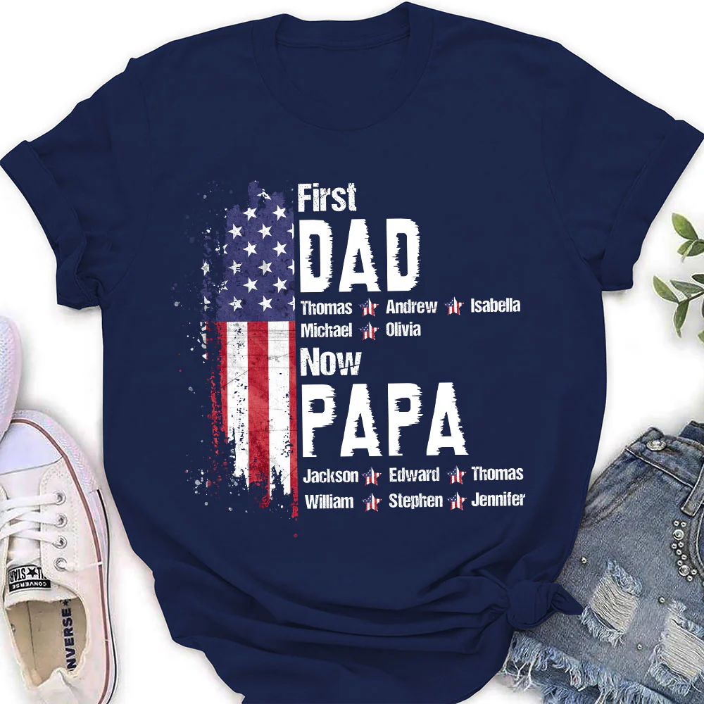 First Dad Now Best Grandpa - Personalized Custom Shirt - Image 5