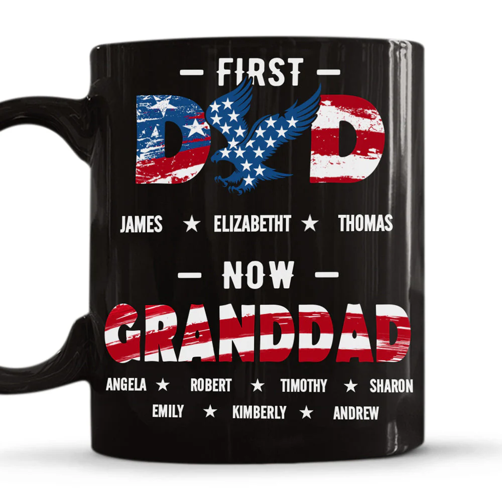 First Dad Now Granddad - Personalized Custom Coffee Mug