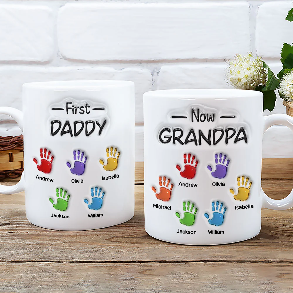 First Dad Now Grandpa Fathers Day Ver 2 - Personalized Custom 3D Inflated Effect Mug - Image 2