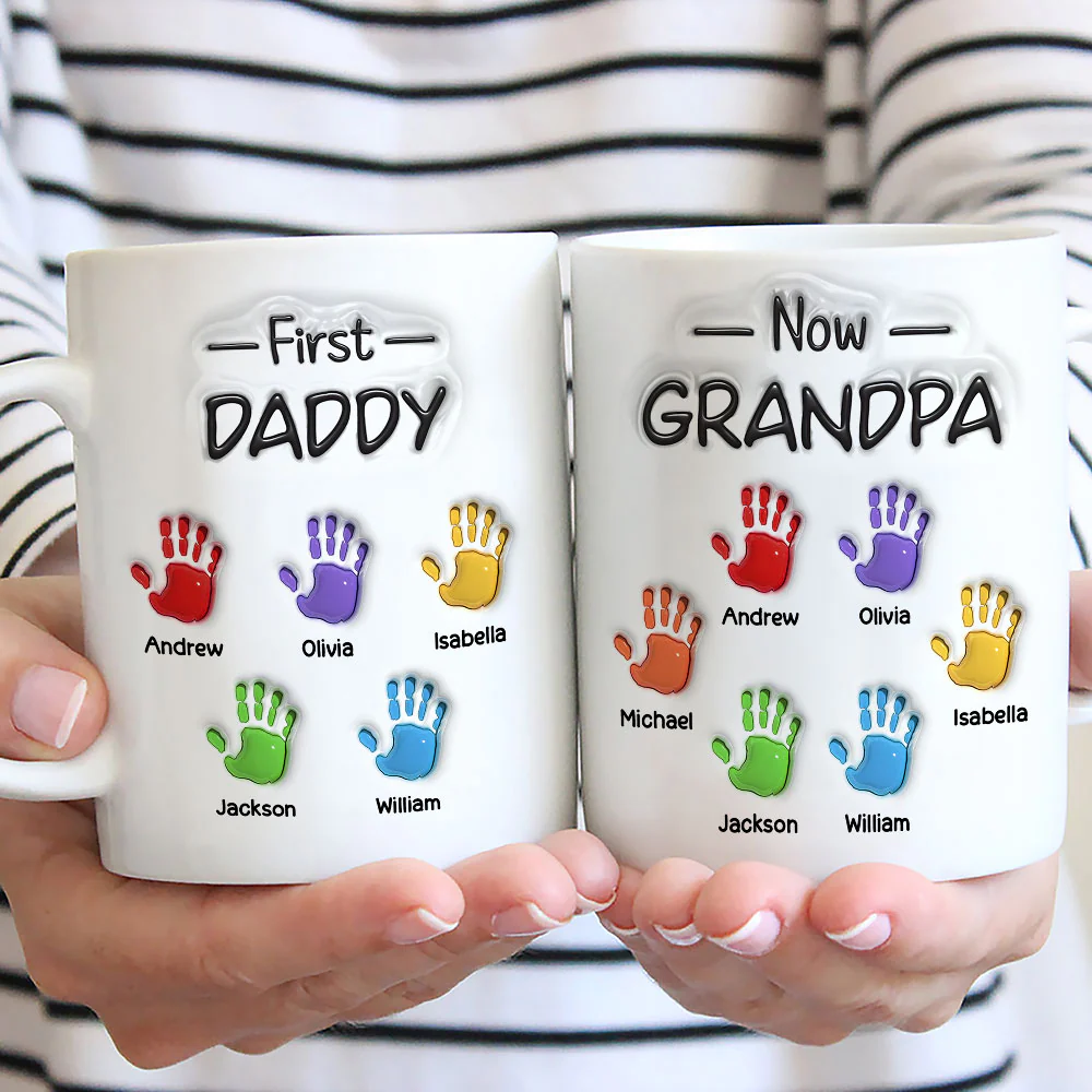 First Dad Now Grandpa Fathers Day Ver 2 - Personalized Custom 3D Inflated Effect Mug - Image 3
