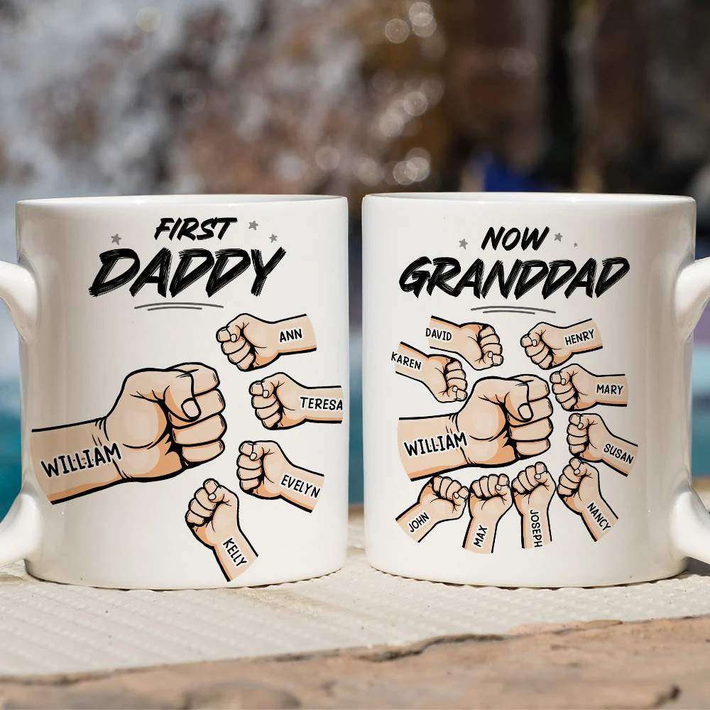 First Dad Now Grandpa - Personalized Custom Coffee Mug - Image 5