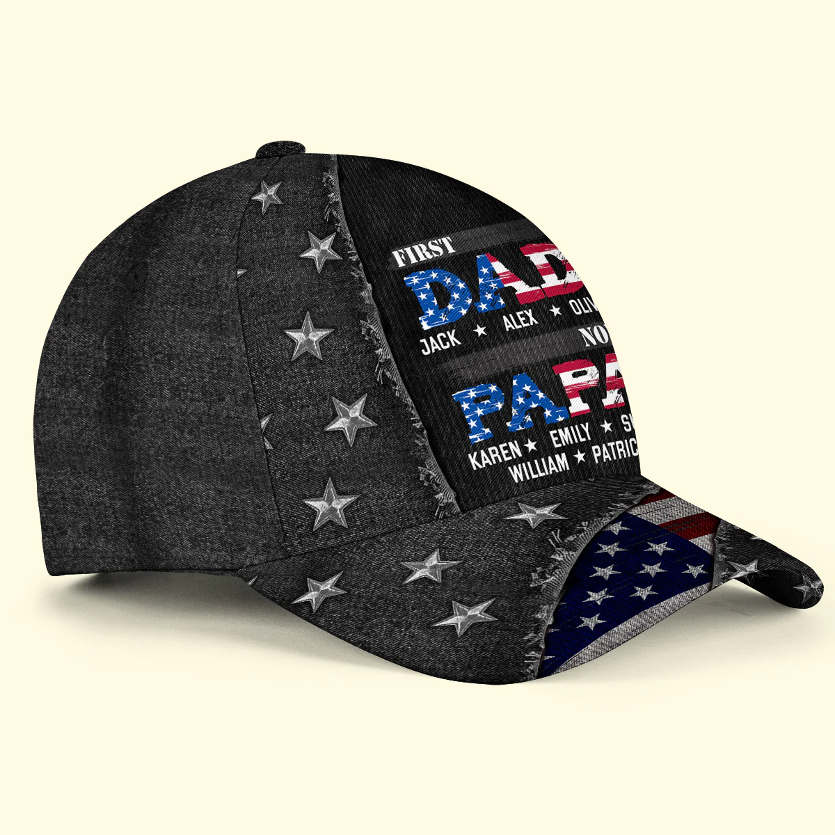 First Dad Now Papa 2 - Personalized Custom Classic Cap - Image 5