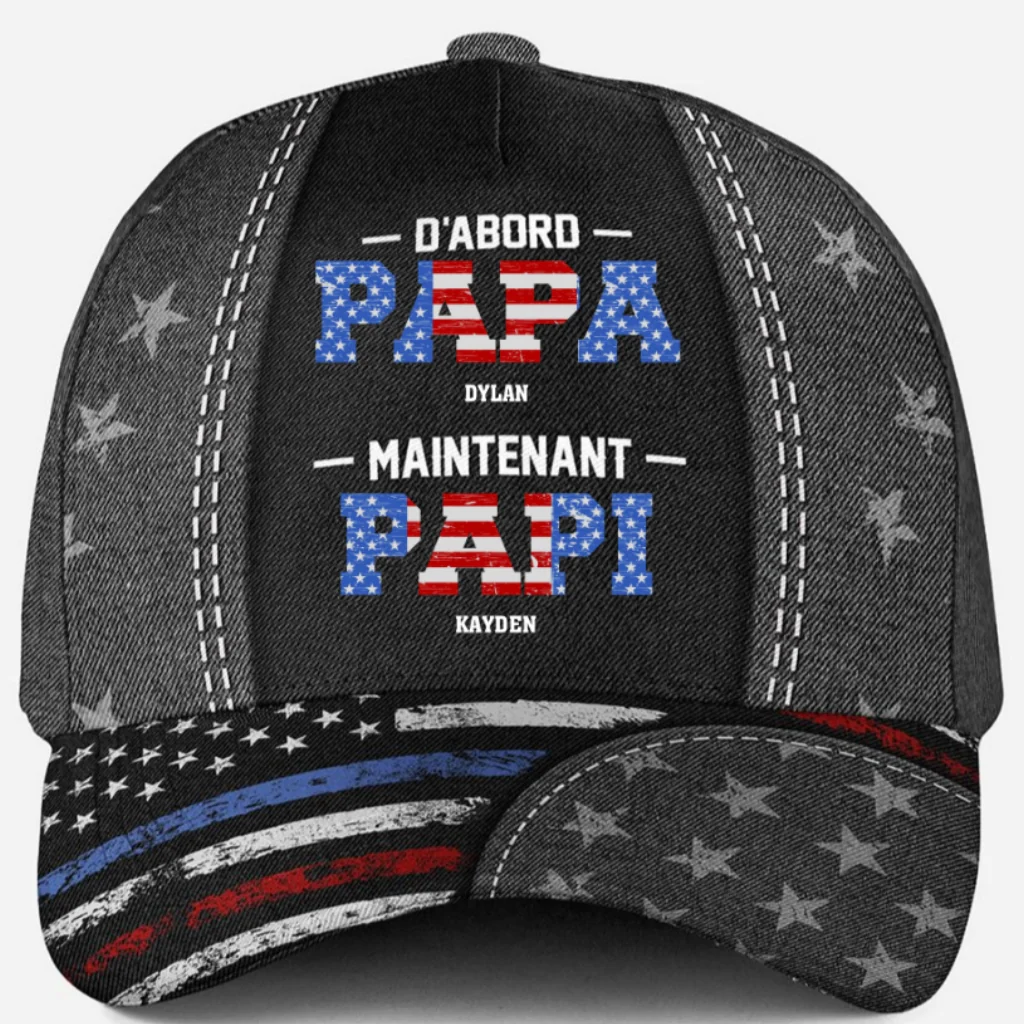 First Dad Now Papa 2 - Personalized Custom Classic Cap - Image 6
