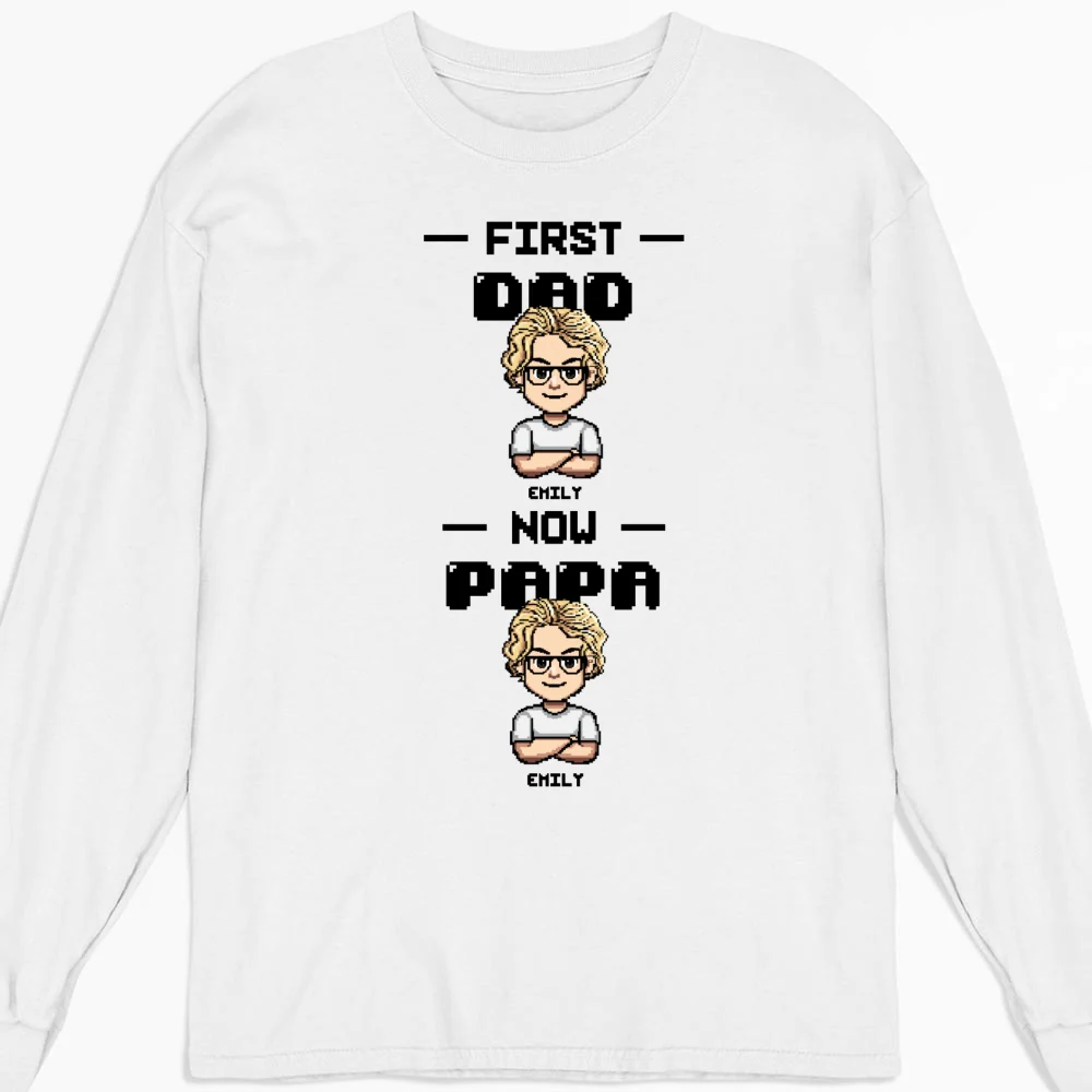 First Dad Now Papa Cartoon - Personalized Custom Shirt - Image 10