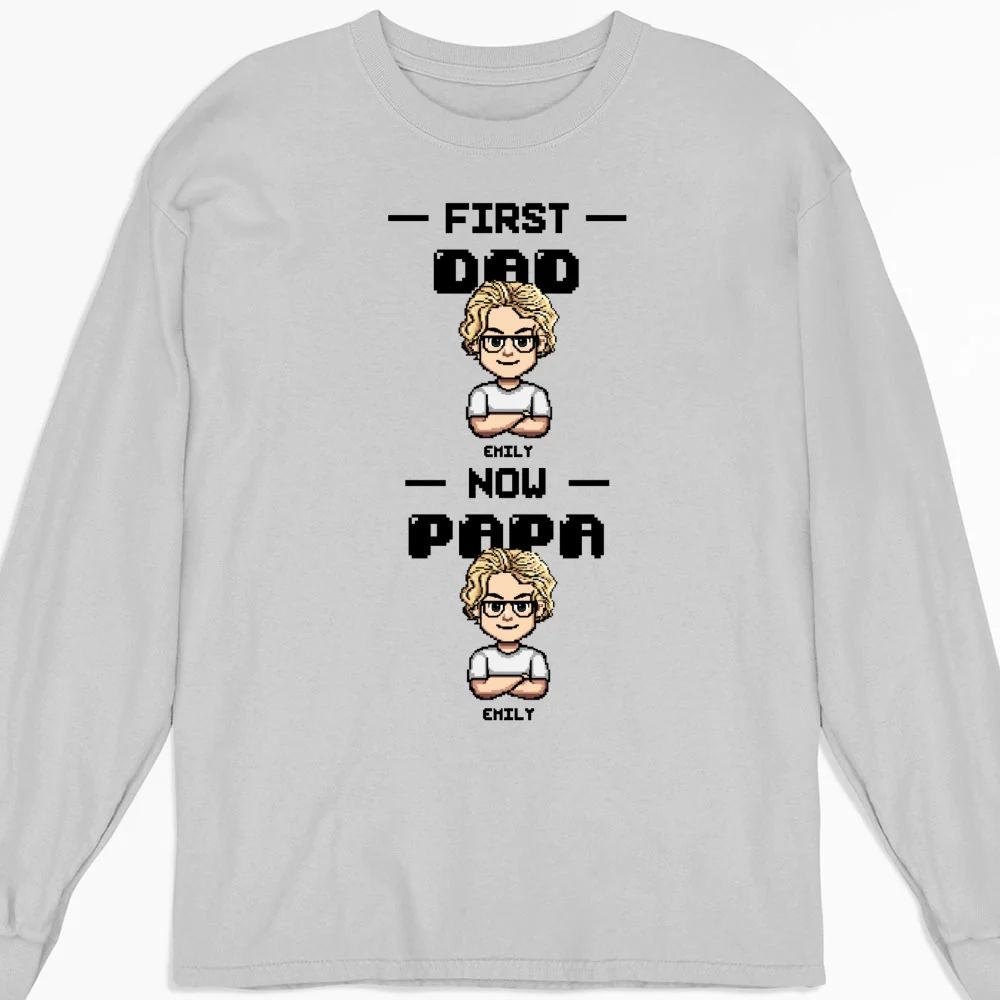 First Dad Now Papa Cartoon - Personalized Custom Shirt - Image 11