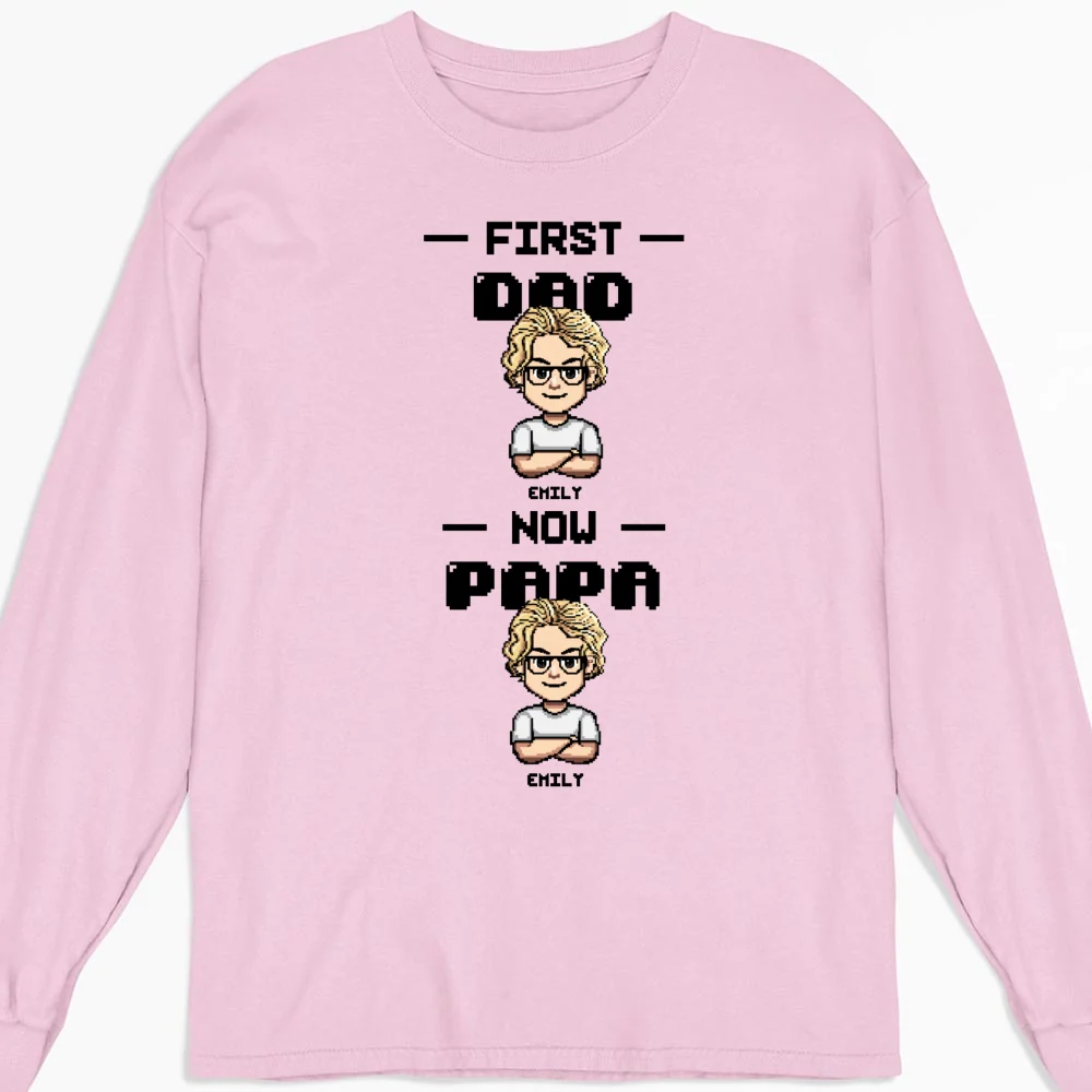 First Dad Now Papa Cartoon - Personalized Custom Shirt - Image 12