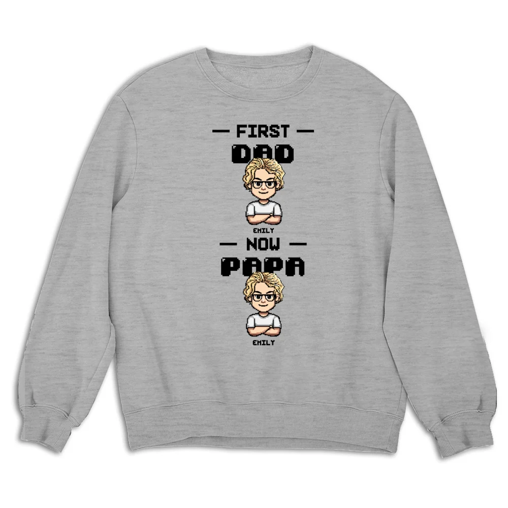 First Dad Now Papa Cartoon - Personalized Custom Shirt - Image 14