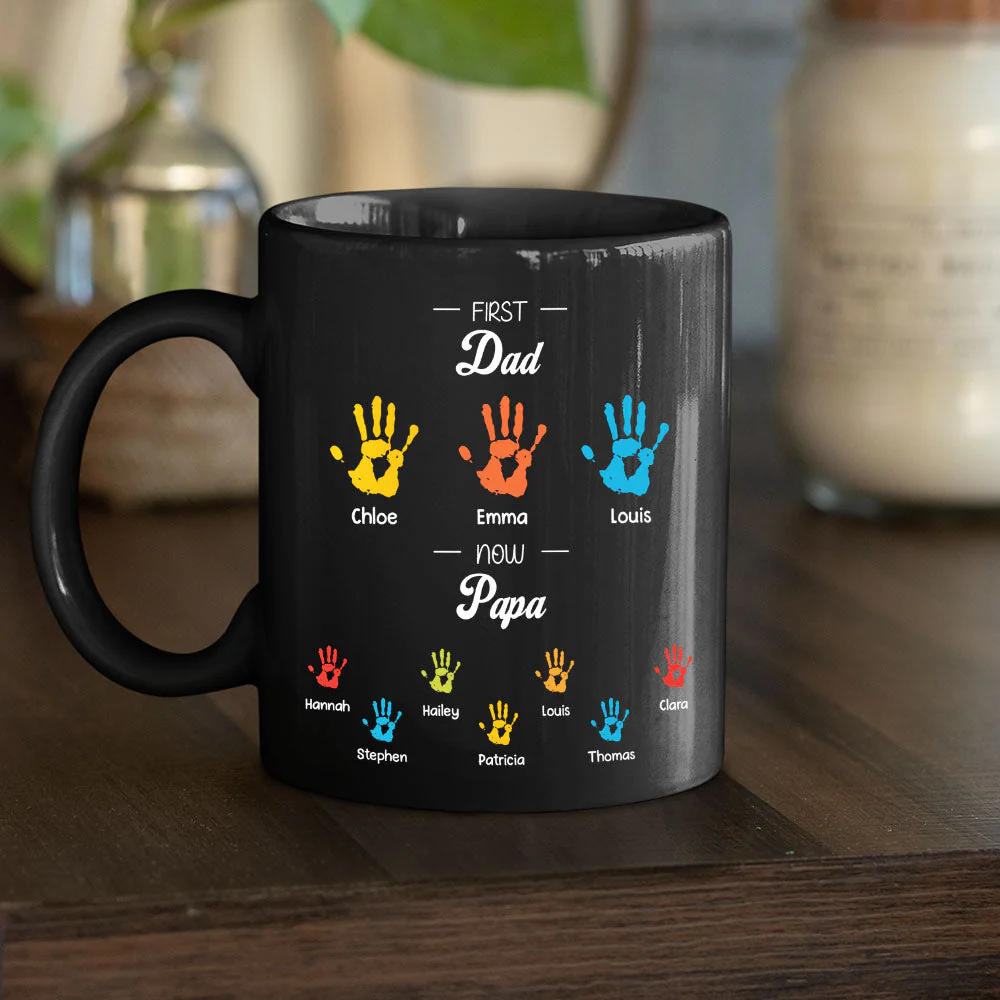 First Dad Now Papa - Personalized Custom Coffee Mug - Image 3