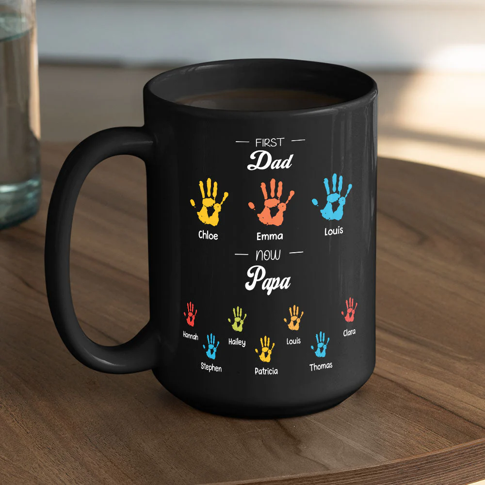 First Dad Now Papa - Personalized Custom Coffee Mug - Image 5
